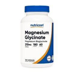 Nutricost High Absorption Magnesium Glycinate, (Bisglycinate) 210MG. For  Muscle Support, Bone & Nerve Health, Blood Pressure, Relaxation, 180 Capsules   |2 Months Supply|  Exp: 01/29