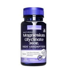 Earth's Creation High Absorption Magnesium Glycinate, 360MG. For  Muscle Support, Bone & Nerve Health, Blood Pressure, Relaxation, 90 Capsules   |1 Month Supply|   Exp: 05/28