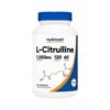 Nutricost L-Citrulline, 500mg, Nitric Oxide Booster.  For Energy, Improved Blood Flow, Cardiovascular Support, 120 Capsules.    |2 Months Supply|   Exp: 12/2028