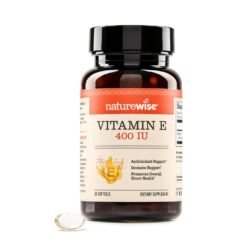 NatureWise Vitamin E 400IU. Antioxidant Supplement For Skin, Heart, Eye & Immune Health Support, 60 Softgels |2 Months Supply|     Exp: 05/2028