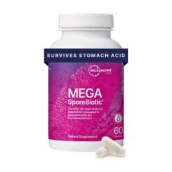 Microbiome Labs MegaSporeBiotic Probiotics for Women & Men. Shelf-Stable Spore-Based Probiotic for Gut Health & Digestive Support. 60 Capsules.    Exp: 10/2027