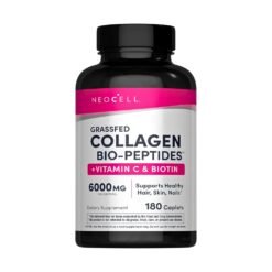 Neocell Grassfed Collagen Peptide with Vitamin C & Biotin, For healthy, Hair, Skin, & Nails. To Promote Beauty From Within- 180 Caplets                                              Exp:08/2028