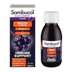 Sambucol Natural Black Elderberry Immuno ForteWith Vitamin C, Zinc, For Immune Support, Syrup, 120 ml                                    Exp:11/2028