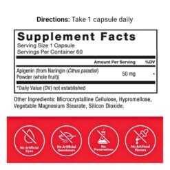 Alternative view of Force Factor Apigenin, 50MG. For Relaxation & Stress Support, Powerful Bioflavonoid & Antioxidant. 60 Capsules    Exp: 08/2026