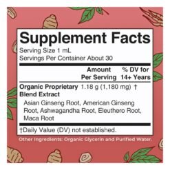 Alternative view of Mary Ruth's Organics Herbal Adaptogens, Ginseng with Ashwagandha, Eleuthero & Maca Root. For Stress Relief, Brain,  Energy Boost, Memory, Vitality 30ml     Exp: 11/2027