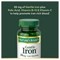 Alternative view of Nature's Bounty Iron Glycinate, (Gentle Iron) 25mg. For Improved Iron Absorption, For Red Blood Cell Production, ADHD, Energy Support, 90 Capsules.                                    Exp:
