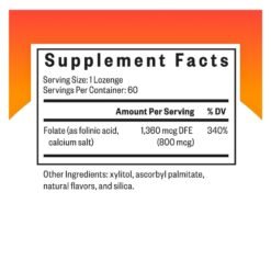 Alternative view of Seeking Health Folinic Acid, Biologically Active Form of Folate, 1360mcg. Supports Speech, Focus, Behaviour, Heart, Brain Health & Energy --60 Lozenges    Exp: 06/2028