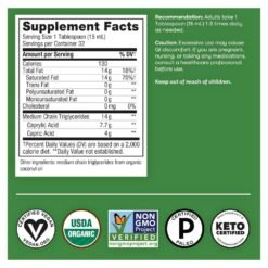 Alternative view of Nature’s Way Organic MCT Oil From Coconut with C8 Caprylic & C10 Capric Acids, Medium Chain Triglycerides. For Brain & Body Fuel, Keto & Paleo Certified.  480ml