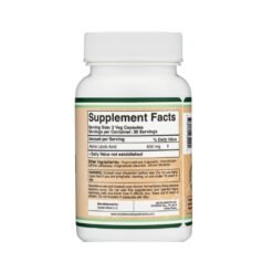 Alternative view of Double Wood Alpha-Lipoic Acid 600mg,  For Antioxidant Function, Metabolic Balance, Nerve and Collagen Support, Well Aging - 60 Capsules                                   Exp: 11/2027