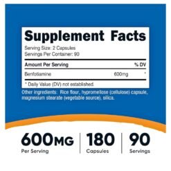 Alternative view of Nutricost Benfotiamine 600mg, Fat Soluble, Bioavailable, Active Form Of Thiamine |3-6 Months Supply| = 90 Capsules                      Exp: 10/2029