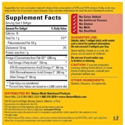 Alternative view of Nature Made Omega 3 Fish Oil, 1000mg. Support For Heart, Brain, Eye & Optimal Wellness, 250 Softgels                                                        Exp:10/2028