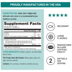 Alternative view of NatureWise Extra Strength Omega 3 Fish Oil, 1000mg- 600 EPA & 400 DHA & Vitamin E. Support For Heart, Brain, Eye & Optimal Wellness - Lemon Flavor, -60 Softgels                                                        Exp:08/2028