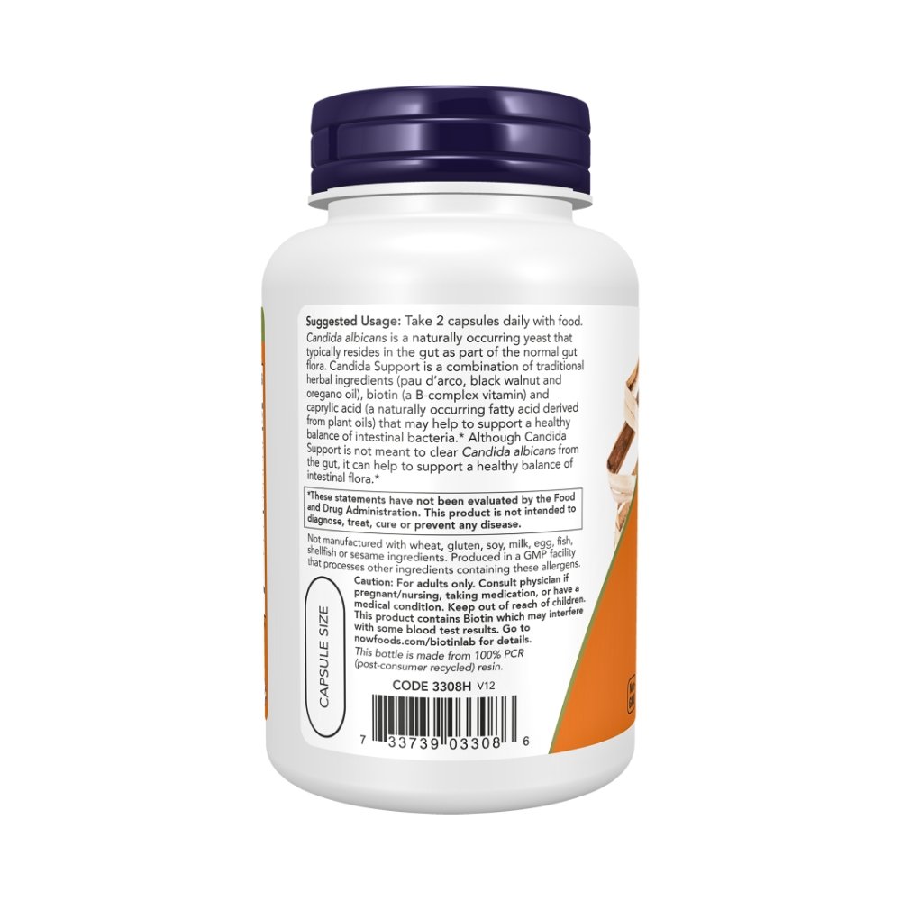 Now Foods Candida Support. For Candida Overgrowth, Bloating, Digestive Discomfort. 90 Capsules |45 Day Supply| Exp: 05/2028 - Image 3