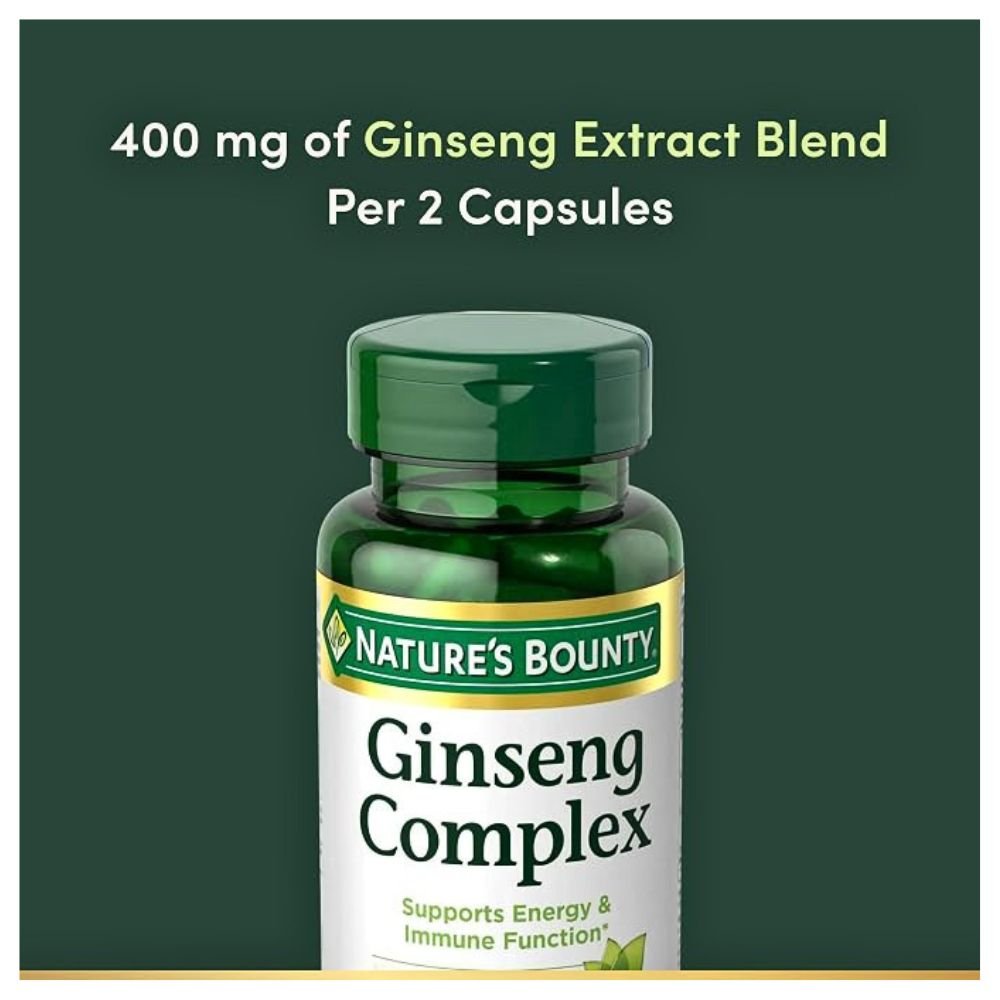 Nature's Bounty Ginseng Complex, For Energy Support, Weight loss, Improved Immune Function, Cognitive Performance.- 75 Capsules Exp: - Image 3