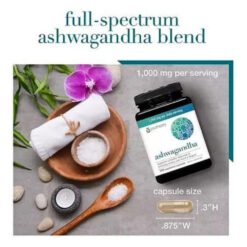 Alternative view of Youtheory Ashwagandha With Organic KSM-66, 1000 mg. Herbal Blend To Support Stress Relief, Mood & Energy Levels, 150 Capsules