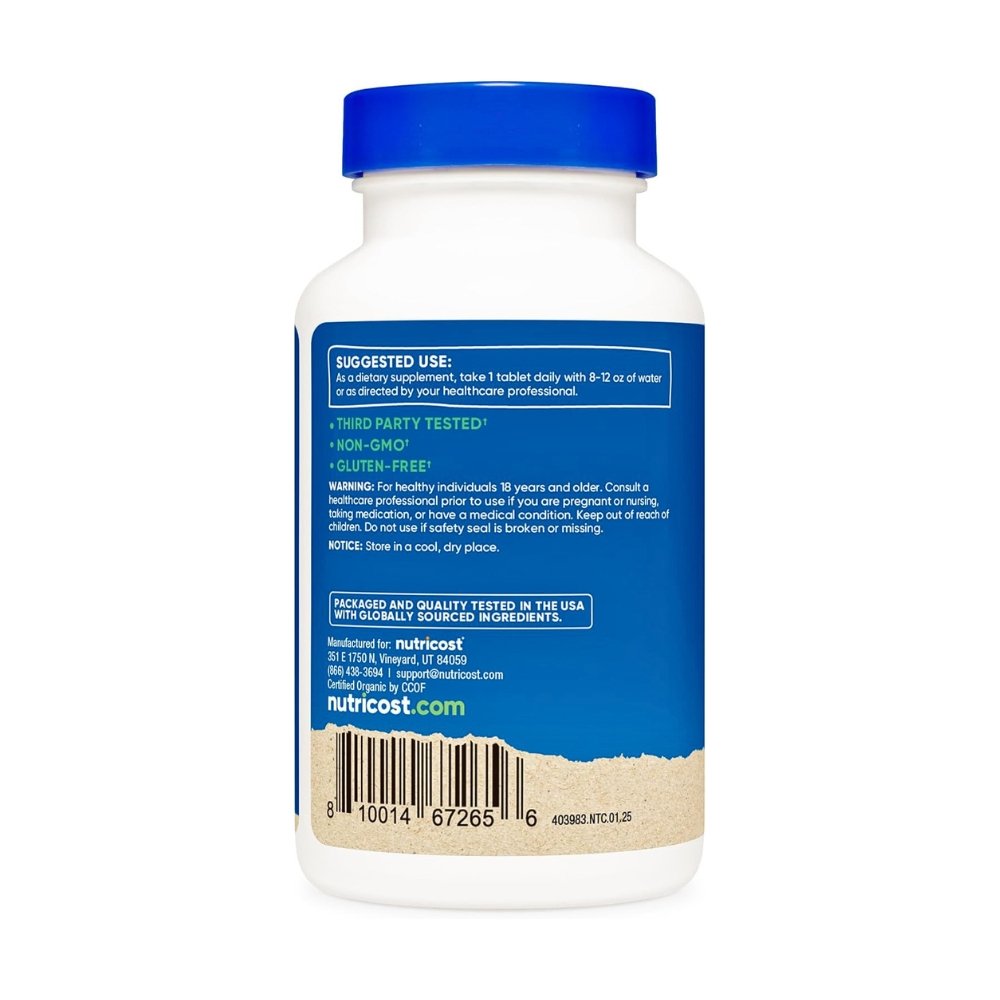 Nutricost Organic Chlorella, 500mg. For Detoxification, Antioxidant Support, Superfood, Nutrient Source, 240 Tablets Exp: 10/2028 - Image 5