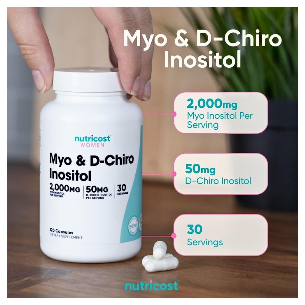Nutricost Myo & D--Chiro Inositol 2050mg Blend. Supports Hormonal Health, Ovarian Function, & Overall Wellness -120 Capsules Exp:01/2029 - Image 5