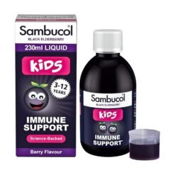 Sambucol Natural Black Elderberry Kids Liquid With Vitamin C, For Immune Support, Syrup, 230ml                                                Exp:03/ 2028