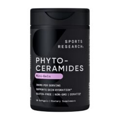 Sports Research® Phytoceramides, 350mg. Plant Derived Ceramides For Deep Hydration & Skin Barrier Support, Non GMO, 30 Softgels                   Exp: 09/2028