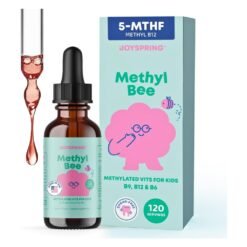 JoySpring MethylBee, Methylfolate Plus Methyl B12 Liquid Drops for Kids Ages 3+.  Support for MTHFR, Mood, Behavior, Cognition,  Organic Berry Flavor,   30mls                                                   Exp: 12/2027