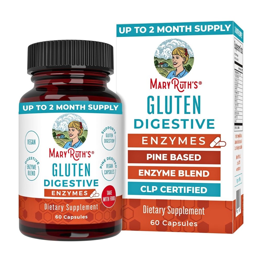 Mary Ruth's Gluten Digestive Enzymes. Gentle Gluten Digestion & Gut Support, 60 Capsules Exp: 12/2026