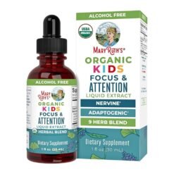 Mary Ruth's  Focus & Attention Kids Herbal Formulation With Gingko, Rhodiola.  30mls.                                Exp: 06/2027