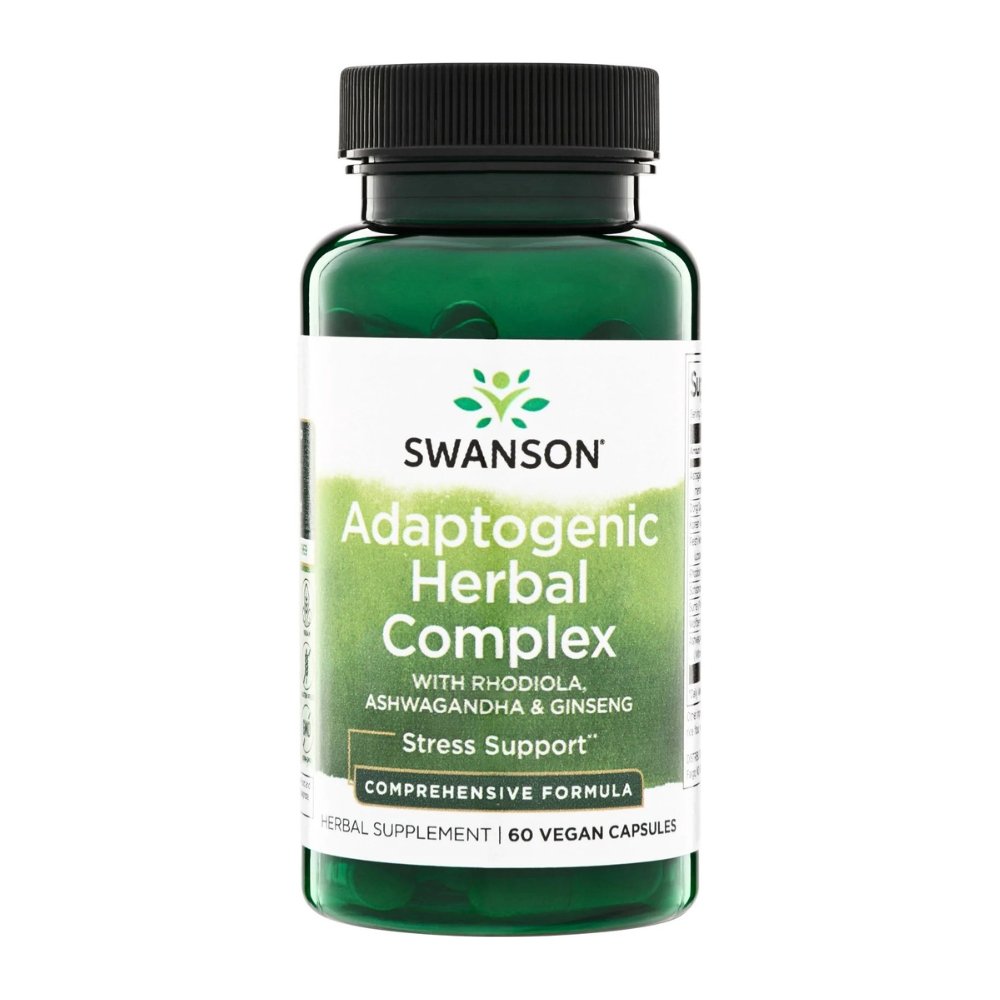 Swanson Adaptogenic Herbal Complex With Rhodiola, Ashwaghanda & Ginseng. Daily Stress & Energy Support, 60 Capsules.| Exp: 12/2028