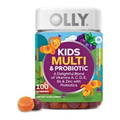 OLLY Kids Multivitamin & Probiotics. For Digestive, Growth & Immune Support, 100 Chewable Gummies, Berry Flavored. |3+ Months Supply| Exp: 07/2027