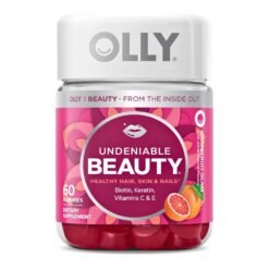 OLLY Undeniable Beauty Grapefruit Collagen & Keratin Glam. For Healthy, Glowing Skin, Hair & Nails,   50 Gummies,   Exp: 03/2027