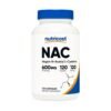 Nutricost N-Acetyl Cysteine (NAC) 600 mg. For Liver Health Support, Detoxification, Glutathione Boost.    120 Capsules      |4 Months Supply|                                  Exp:  11/2028