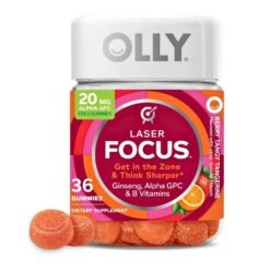 OLLY  Laser Focus Gummies With Ginseng, Alpha GPC, B Vitamins.  Berry Tangerine Flavor,   36 Count,   Exp: 02/2027