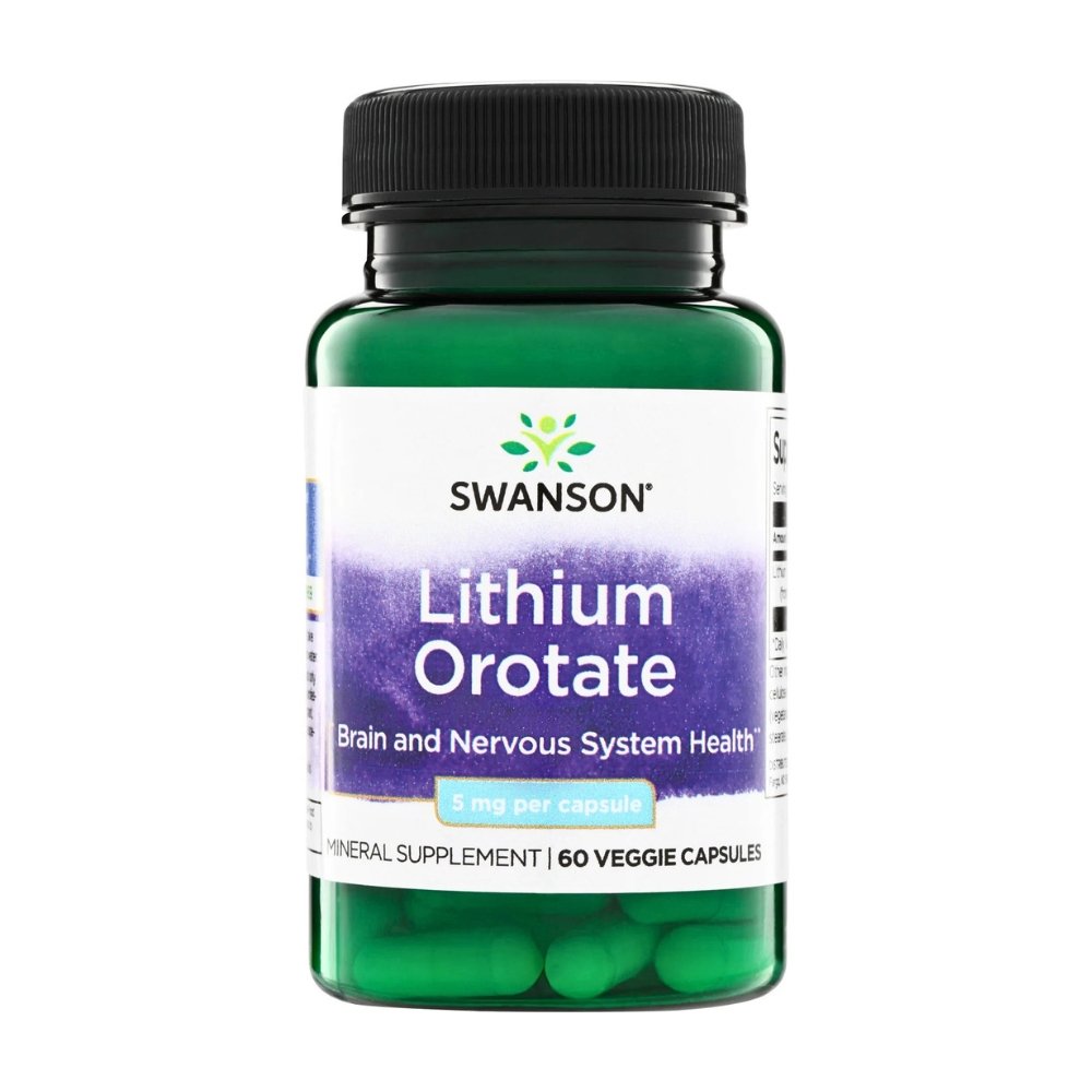 Swanson Swanson Lithium Orotate, 5MG Nootropic For Mood, Stress & Memory Support, 30 Capsules. Exp: 11/2028