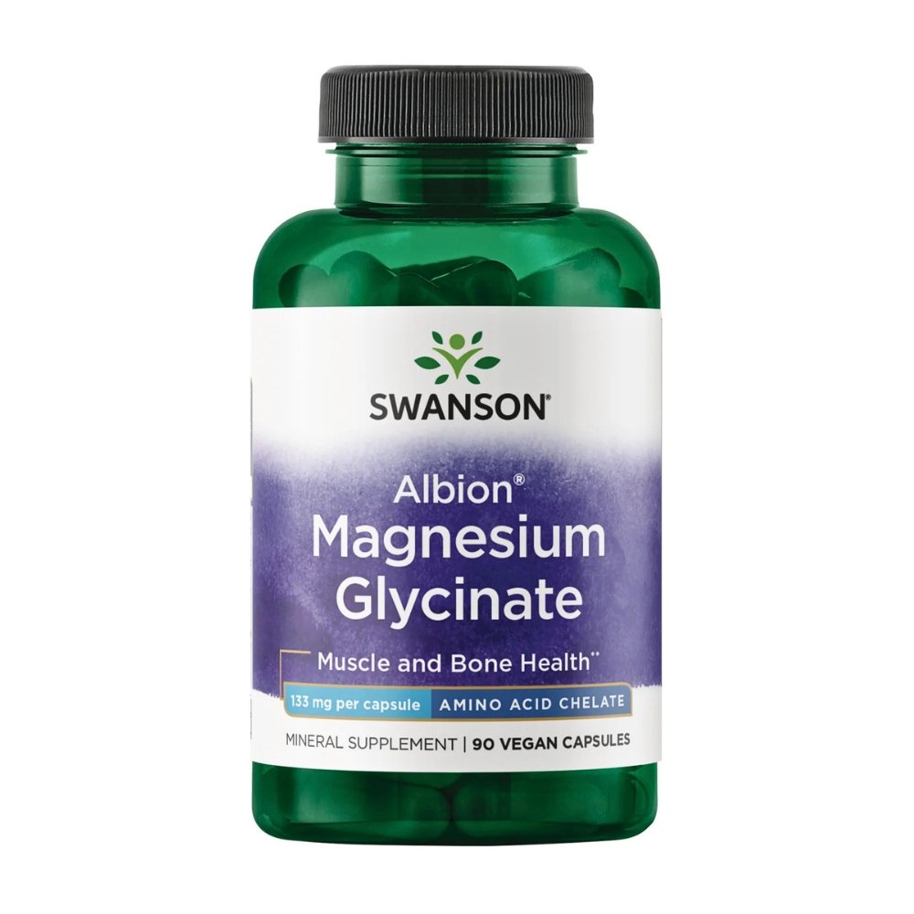 Swanson Magnesium Glycinate, 133MG. For Blood Pressure Control, Improved Sleep, Bone Health, 90 Capsules Exp: 01/2029