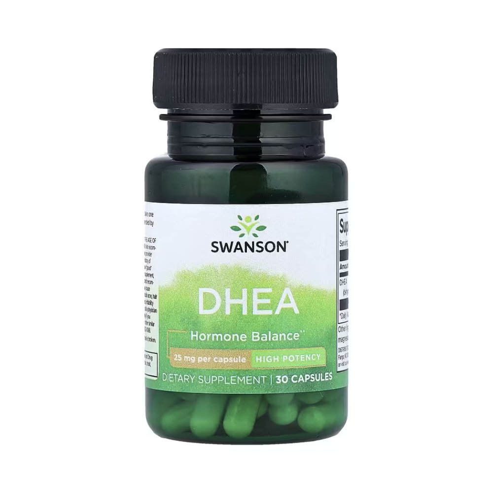 Swanson DHEA 25mg, For Hormonal Support, Well Aging, Improves Energy, Mood, & Sexual Health, 30 Capsules Exp: 03/2028