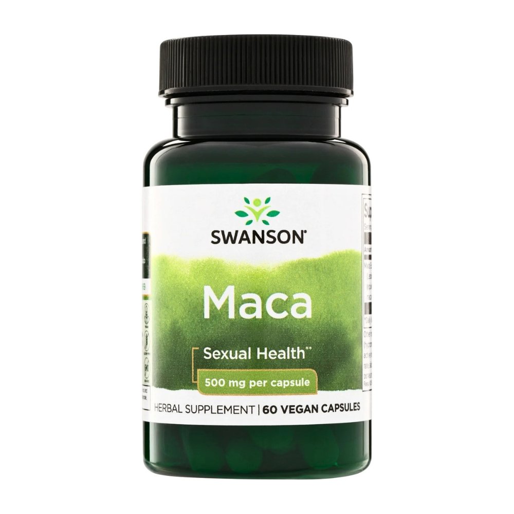 Swanson Maca Root 4: 1 Extract (2000mg). Supports Energy, Improves Libido, Promotes Stamina, Endurance, 60 Capsules EXP:12/2028