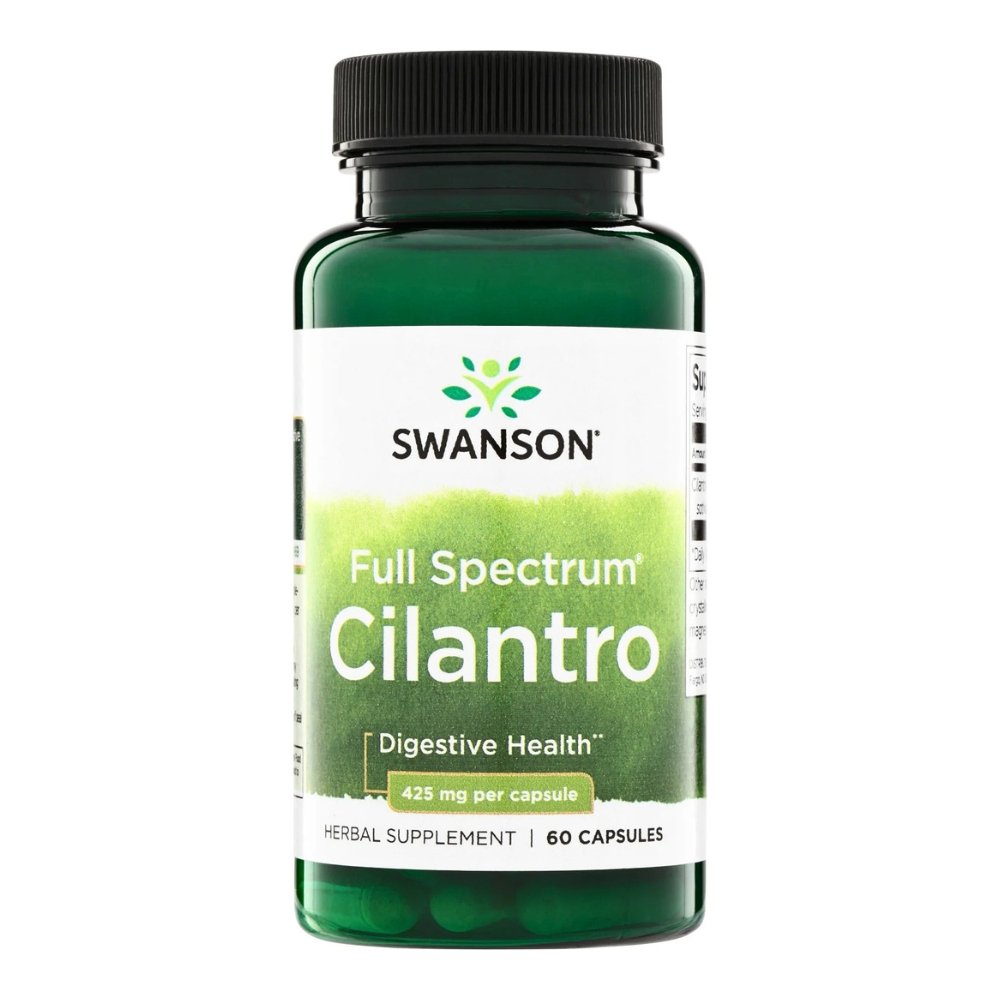 Swanson Full Spectrum Cilantro, 425MG. For Detox, Digestive, Immune Support, 60 Capsules. Exp:02/2027