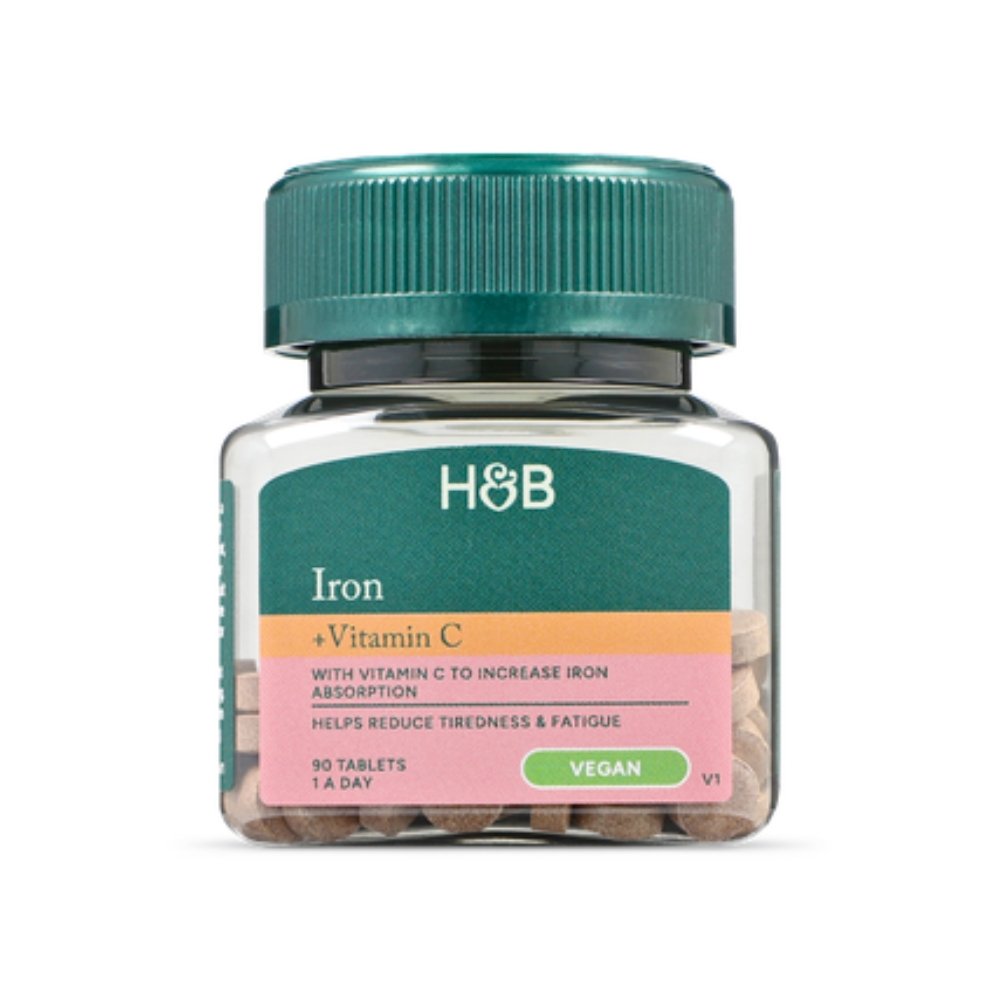 Holland & Barrett (H&B) Iron, with Vitamin C, For Immune Support, Anaemia Prevention, Energy levels, -120 Tablets
