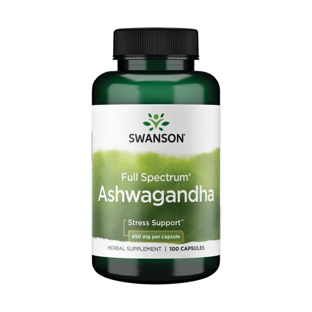 Swanson Full Spectrum Ashwagandha, 450MG. Natural Stress, Energy, Sleep & Immune Support, 100 Capsules Exp: 02/2029