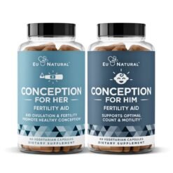 EU Natural Conception for Him  & Her Bundle, Advanced Fertility Support for Couples, For Hormonal Balance, Cycle & Ovulation Support + Sperm Count, Motility & Strength - 120 Vegetarian Capsules                                         Exp: