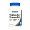 Nutricost Vitamin D3 & K2 5000 IU, 100MCG MK-7 Complex.  For Bone Support & Promotes Cardiovascular, Arterial Health,   120 Softgels |4 Months Supply|                                  Exp:  03/2029