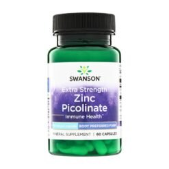 Swanson Vitamins Extra Strength Zinc Picolinate, 50 mg. For Immune Support, Acne, Skin & Hormonal Health, 60 Capsules.      Exp: 01/2029