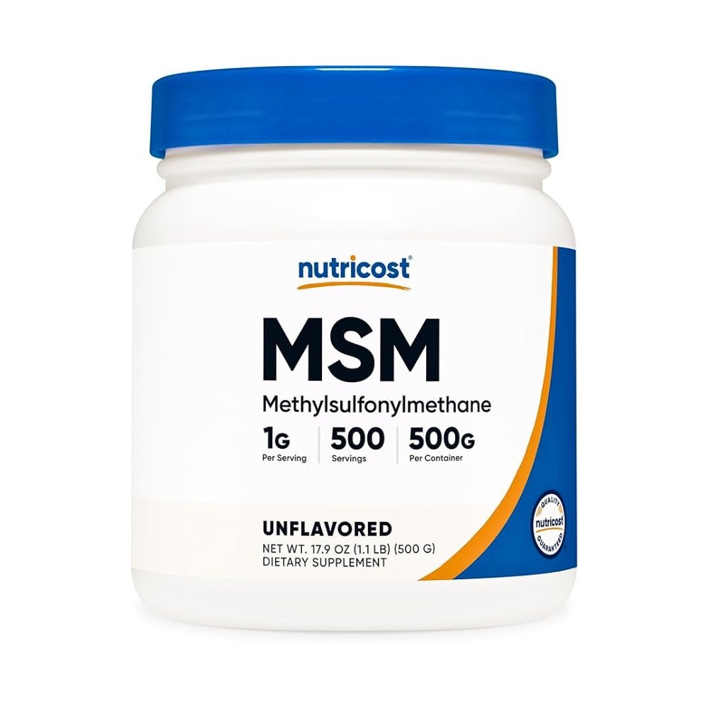 Nutricost Pure MSM Powder For Men & Women, 3000MG. Supports Hair, Skin, Nails, Joint Health, & Mobility, 500G. Exp: 12/2028