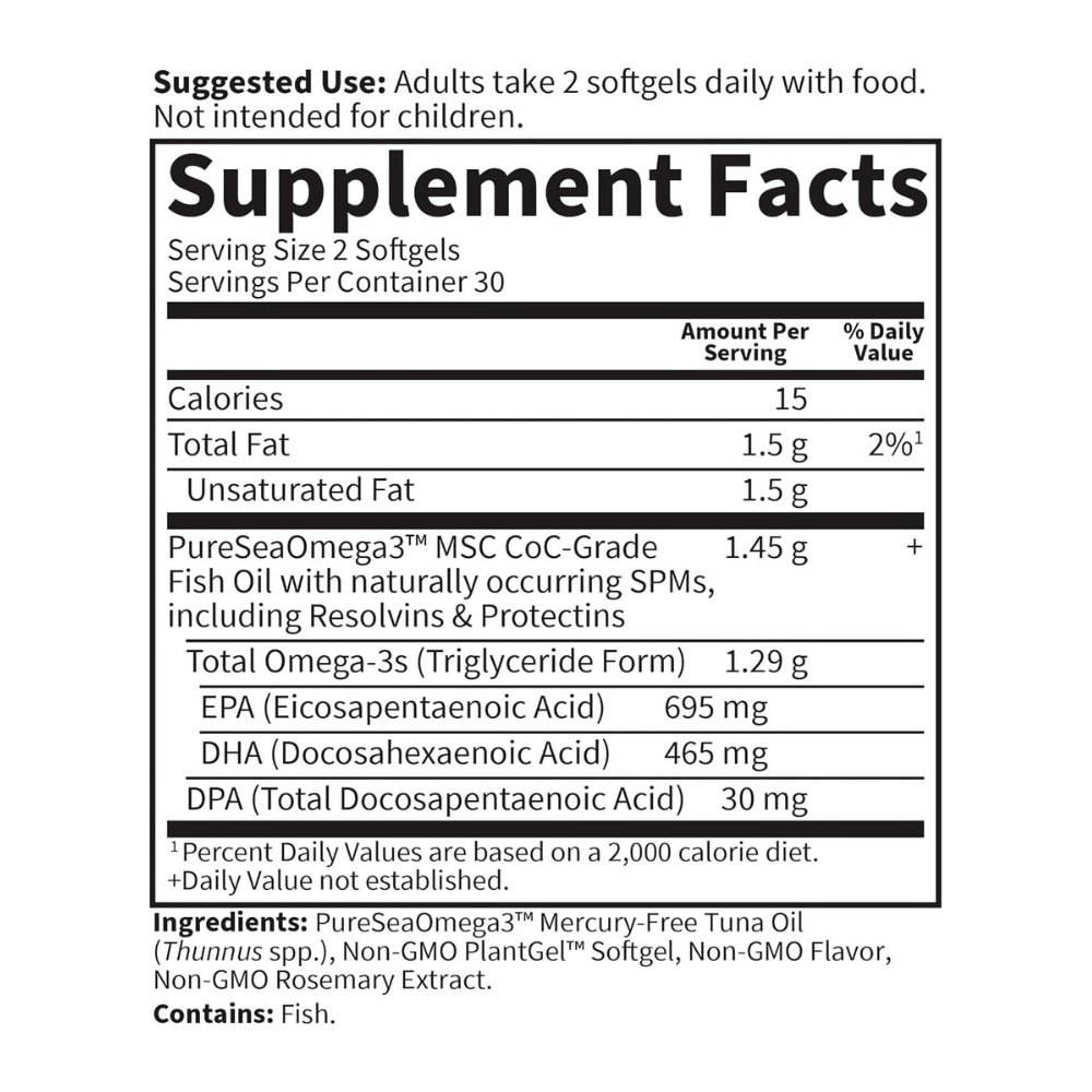 Garden of Life Dr. Formulated Advanced Omega 3 Fish Oil, High Strength, 1,290mg (695MG EPA, 465DHA )+ SPMs. Advanced Brain, Heart, & Antinflammatory Support 60 Softgels Exp:12/2028 - Image 2