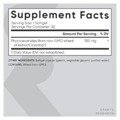 Alternative view of Sports Research® Phytoceramides, 350mg. Plant Derived Ceramides For Deep Hydration & Skin Barrier Support, Non GMO, 30 Softgels                   Exp: 09/2028