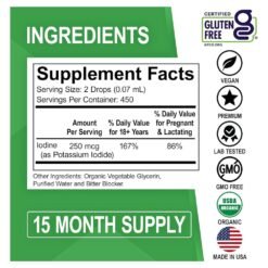 Alternative view of Dr Bo Herbals Clear Iodine Liquid Drops, Potassium Iodide. For Thyroid Support, Improved Energy. 30mls      Exp:11/2027