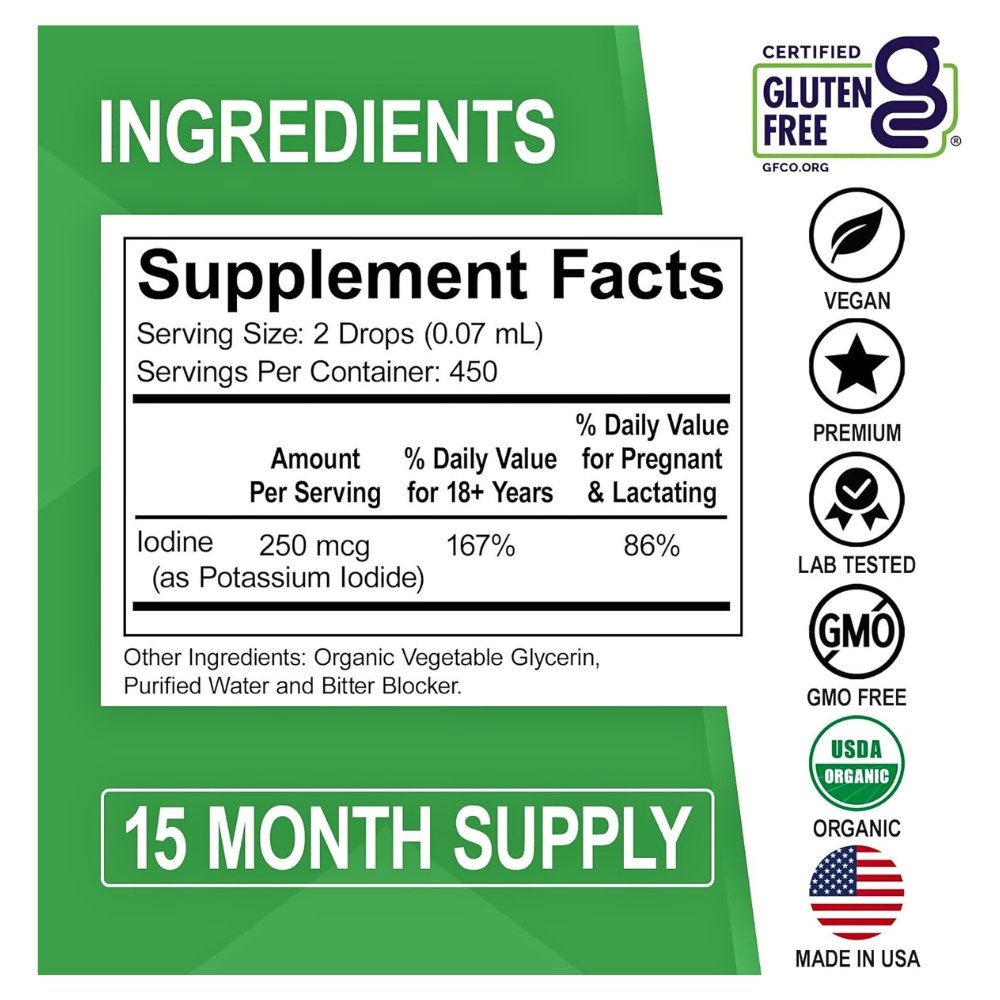 Dr Bo Herbals Clear Iodine Liquid Drops, Potassium Iodide. For Thyroid Support, Improved Energy. 30mls Exp:11/2027 - Image 2
