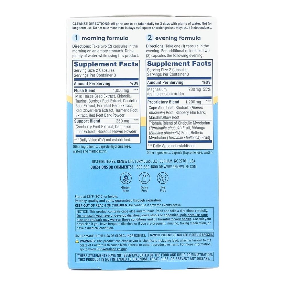 Renew Life 3-Day Cleanse Herbal Blend, Total Body Reset, For Digestive Wellness & Regularity, 12 Capsules Exp: 08/2028 - Image 2