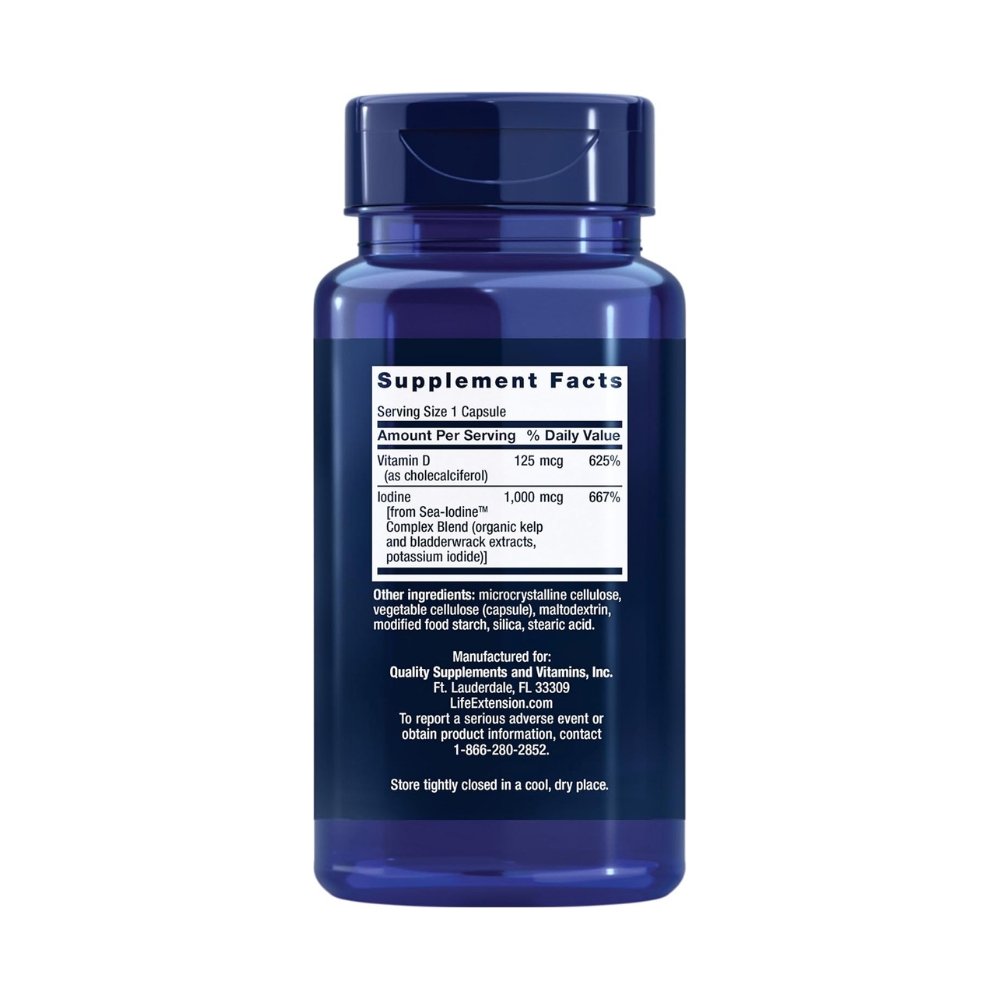 Life Extension Vitamin D3 With Sea-Iodine, 125 mcg. For Immune Support, Bone Health, Thyroid Health , 60 Capsules. Exp: 11/2027 - Image 2