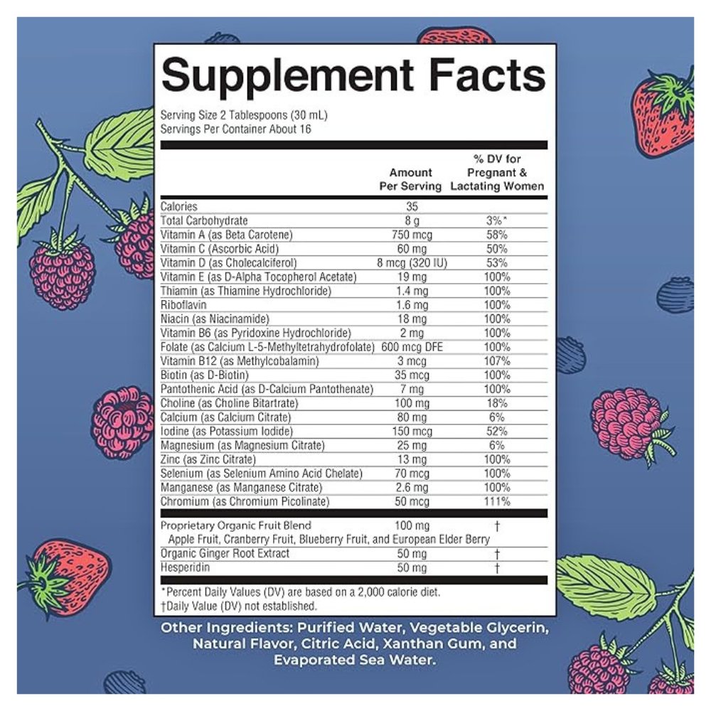 Mary Ruth's Postnatal & Prenatal Women's Multivitamins With Ginger for Pre-Conception, Pregnancy & Nursing, 480mls Exp: 10/2027 - Image 2