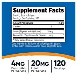 Alternative view of Nutricost Zeaxanthin with Lutein 20mg. Eye Antioxidant, Supports Eye Health,   120 Softgels  |4 Months Supply|        Exp: 02/2029